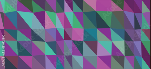 Richly Colored Geometric Triangle Mosaic with Purple and Green Tones abstract pattern