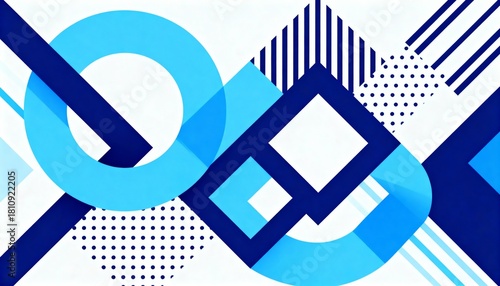 Memphis Blue Productivity Shapes - Streamlined Digital Workflow