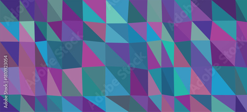 Vibrant Geometric Mosaic of Triangles in Purple and Teal Hues abstract pattern