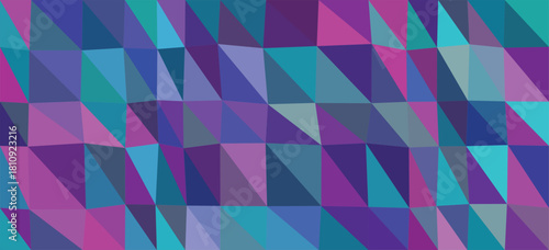 Vibrant Geometric Pattern of Blue Purple and Teal Triangles abstract background