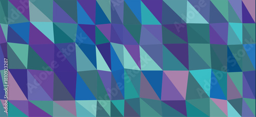 Vibrant geometric pattern of triangles in blues and purples abstract polygon
