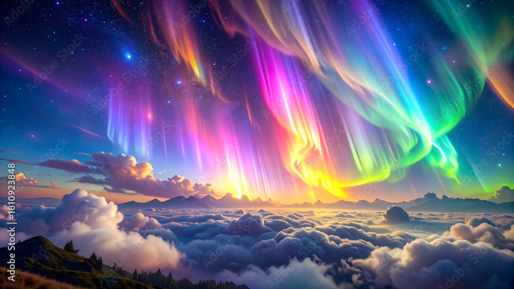 Obraz premium Mystic Northern Lights in Morning Glow