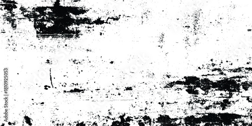 Grunge distressed texture black streaks scratches dirt stains on white background overlay effect.