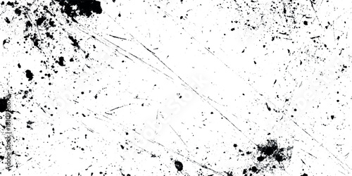 Grunge texture overlay, distressed black scratches and subtle dust on white background, vintage grain effect.