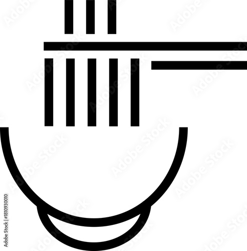 Simple illustration of noodles in a bowl with chopsticks in two-tone style.vector illustration of an ancient roman column