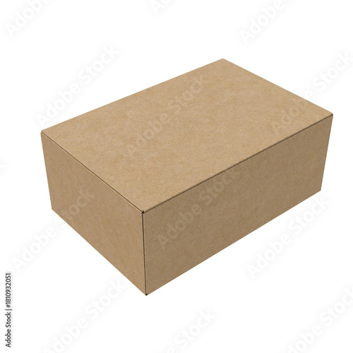 3D Render a brown box with a lid on a white background