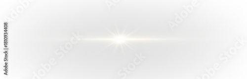 Fotografía A soft white horizontal light beam stretches across the scene with radiant lens flare highlights