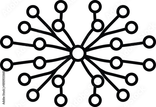 Connecting Dots: A graphic representation of interconnected nodes, forming a complex network. Capturing the essence of digital communication and relationships, a concept with limitless applications.