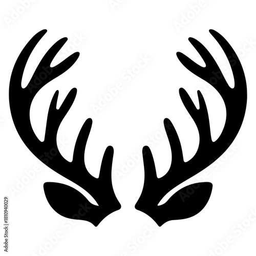 Silhouette of deer antlers isolated on for christmas decoration