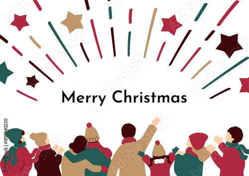 クリスマスに盛り上がる大勢の人達	