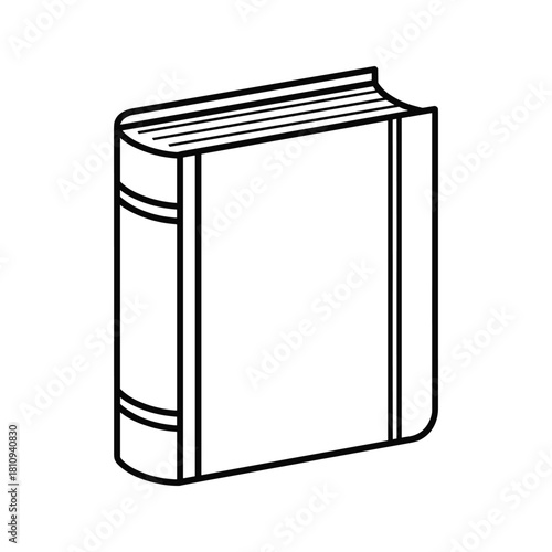 Simple line art illustration of a closed hardcover book