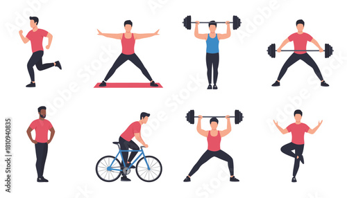 Vector Illustrations of Different Fitness Activities