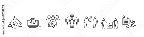 Social capital banner icon vector illustration concept with  icon of participation, network, trust, belonging, reciprocity, engagement, and values norms