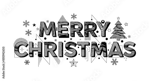  Op-Art Christmas Typography Hypnotic W