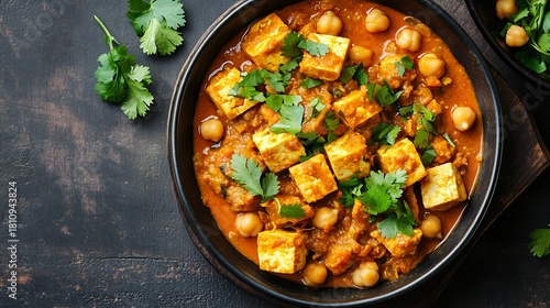 Wallpaper Mural Vegan cauliflower chickpea and tofu curry with coriander Torontodigital.ca