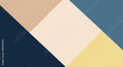 Abstract Geometric Composition in Beige, Blue, and Yellow Hues with a Modern Minimalist Aesthetic