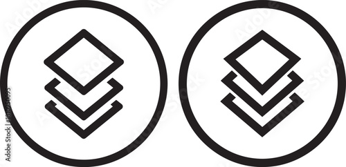 Two oval icons representing layers or stacking silhouette