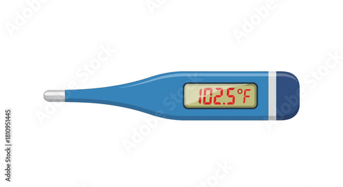 A digital thermometer displays a feverish 1025 degrees Fahrenheit