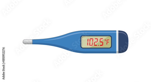 Digital thermometer reading 1025 degrees Fahrenheit blue body