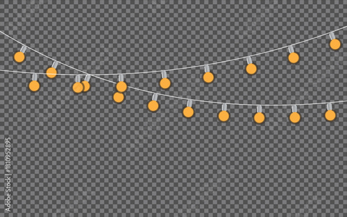 Illuminating bulb garland backdrop radiating glow creating atmosphere with light string decoration and hanging bulb arrangement design element