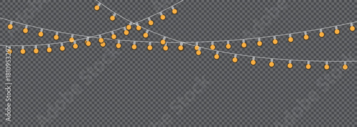 String lights glowing decoration create warm ambiance vector design for event festive season horizontal orientation with empty space