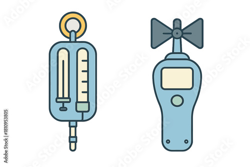 Medical diagnostic equipment including spirometer and handheld air flow meter devices