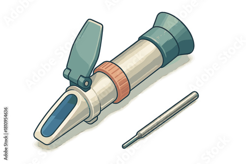 Handheld optical refractometer for measuring liquid concentration and density