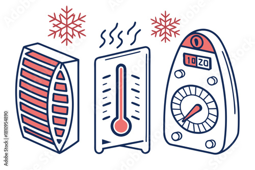 Heating And Temperature Control Icons heater radiator