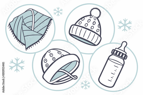 Baby Winter Accessories and Snowflakes beanie