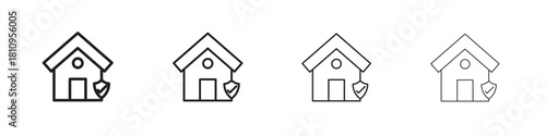 Home insurance icon. Vector isolated pictograms.