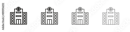 Hospital icon. Vector isolated pictograms.