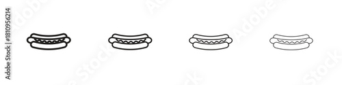 Hot dog icon. Vector isolated pictograms.