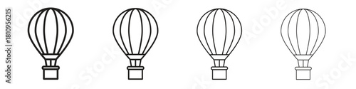 Hot air balloon icon. Vector isolated pictograms.
