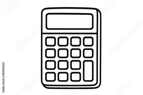 Basic electronic calculator device used for mathematical calculations and accounting