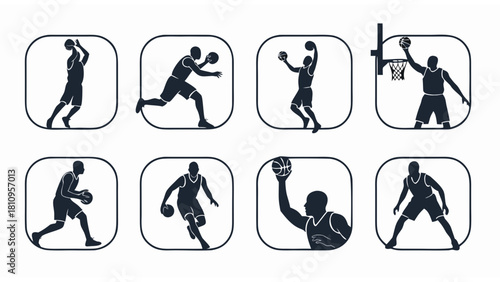 Basketball Action Icon Sheet
