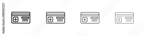 Insurance card icon. Vector isolated pictograms.