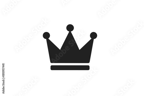 Stylized black silhouette of a royal crown for user interface and achievement concepts