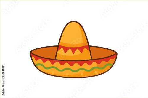 Vibrant traditional Mexican sombrero hat with colorful decorative patterns and wide brim