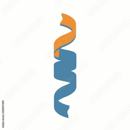 Celebrate New Year's Eve with Festive Orange and Blue Ribbon Decorations, Ringing in the Happy New Year with Joy and Excitement for New Year Celebration