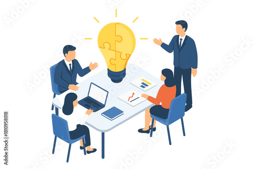 Diverse business team meeting to discuss creative strategy and innovative solution