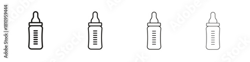 Milk bottle icon. Vector isolated pictograms.