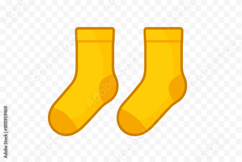Bright yellow ankle socks with dark outline detail