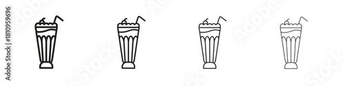 Milkshake icon. Vector isolated pictograms.