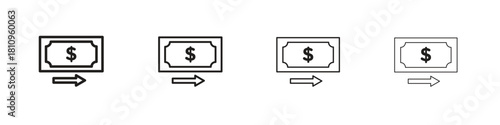 Money transfer icon. Vector isolated pictograms.