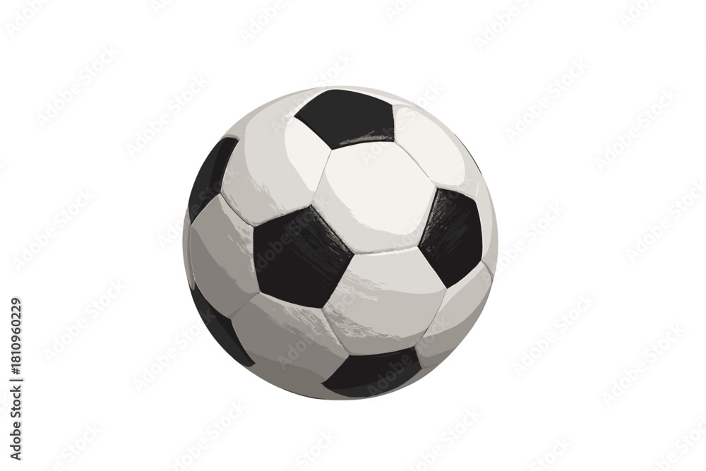 Fototapeta premium Classic black and white soccer ball isolated on a clean white background
