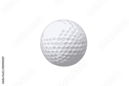 White dimpled golf ball isolated on a clean background