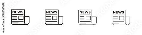 Newspaper icon. Vector isolated pictograms.