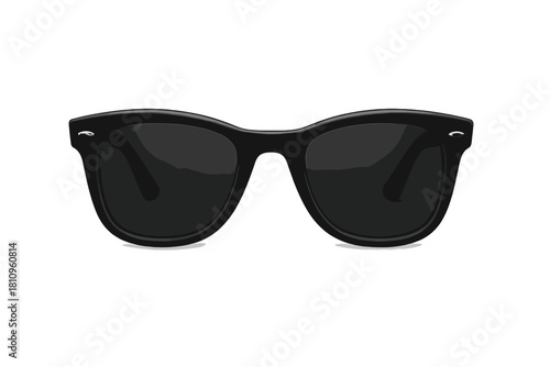 Classic black sunglasses accessory isolated on white background
