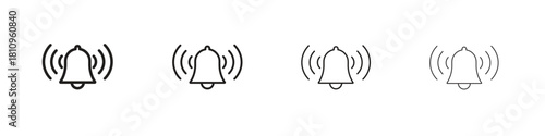 Notification bell icon. Vector isolated pictograms.