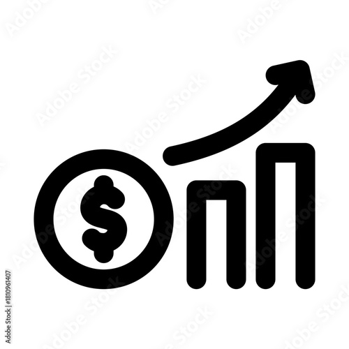 Financial growth icon. Modern line icon design with professional minimal vector styling crafted for business, investment, profit, economy, and success concepts
